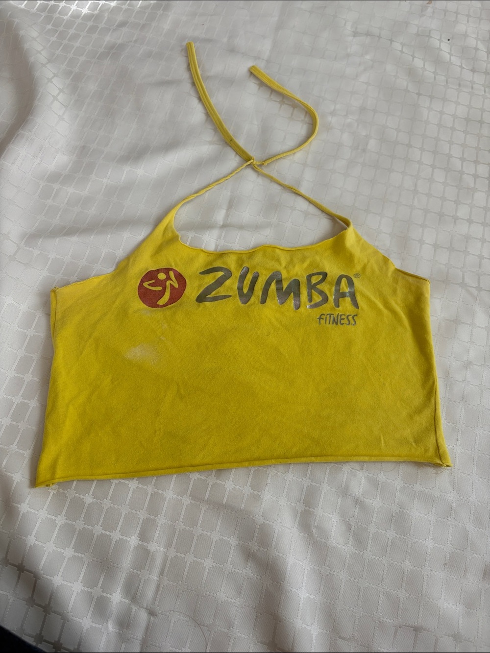 Zumba Fitness Yellow Halter Crop Top with Red Logo